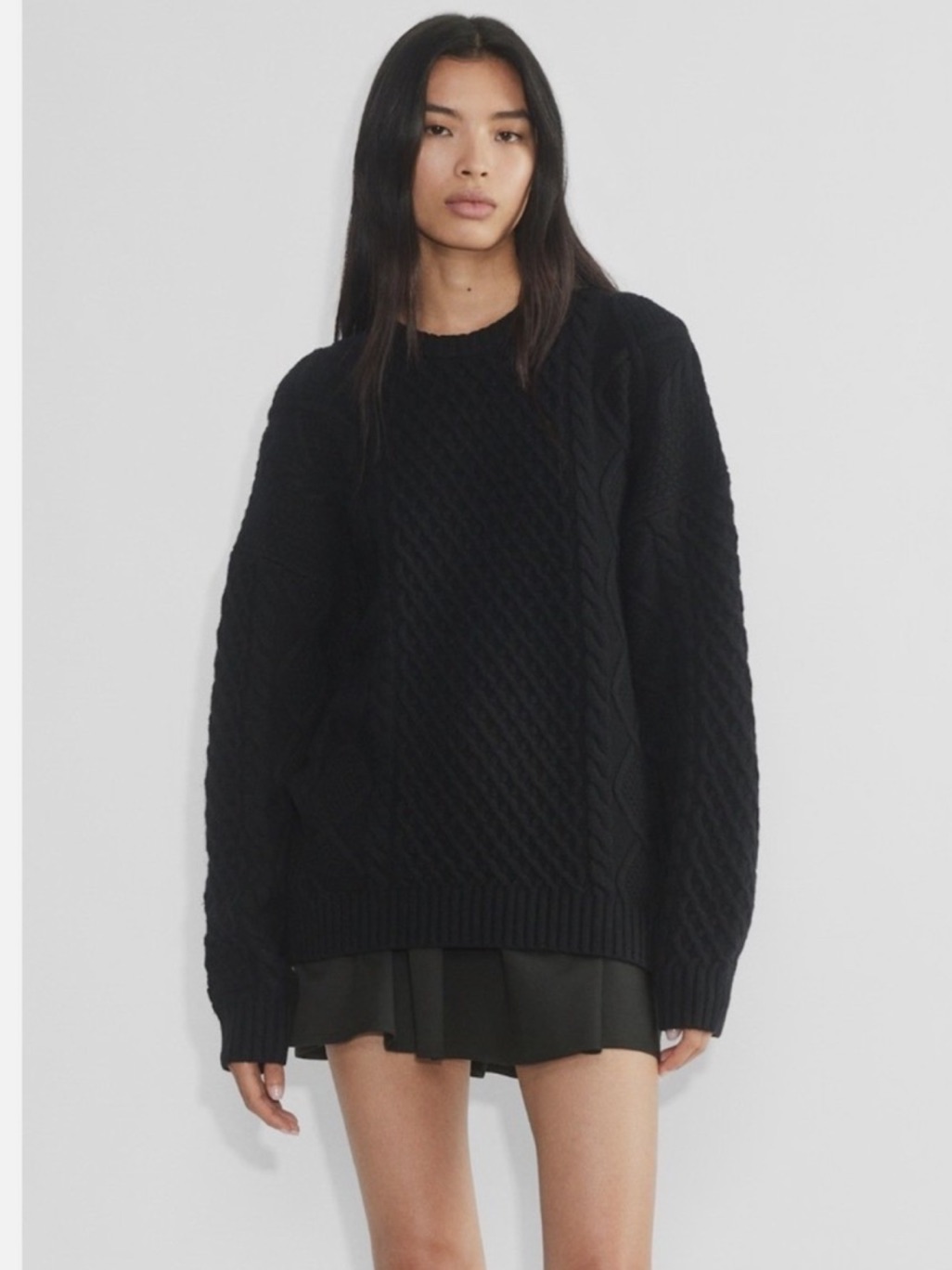 Sale!! Aritzia Sunday Best Peggy Cozy Brown Deep Taupe Cable Knit Sweater
